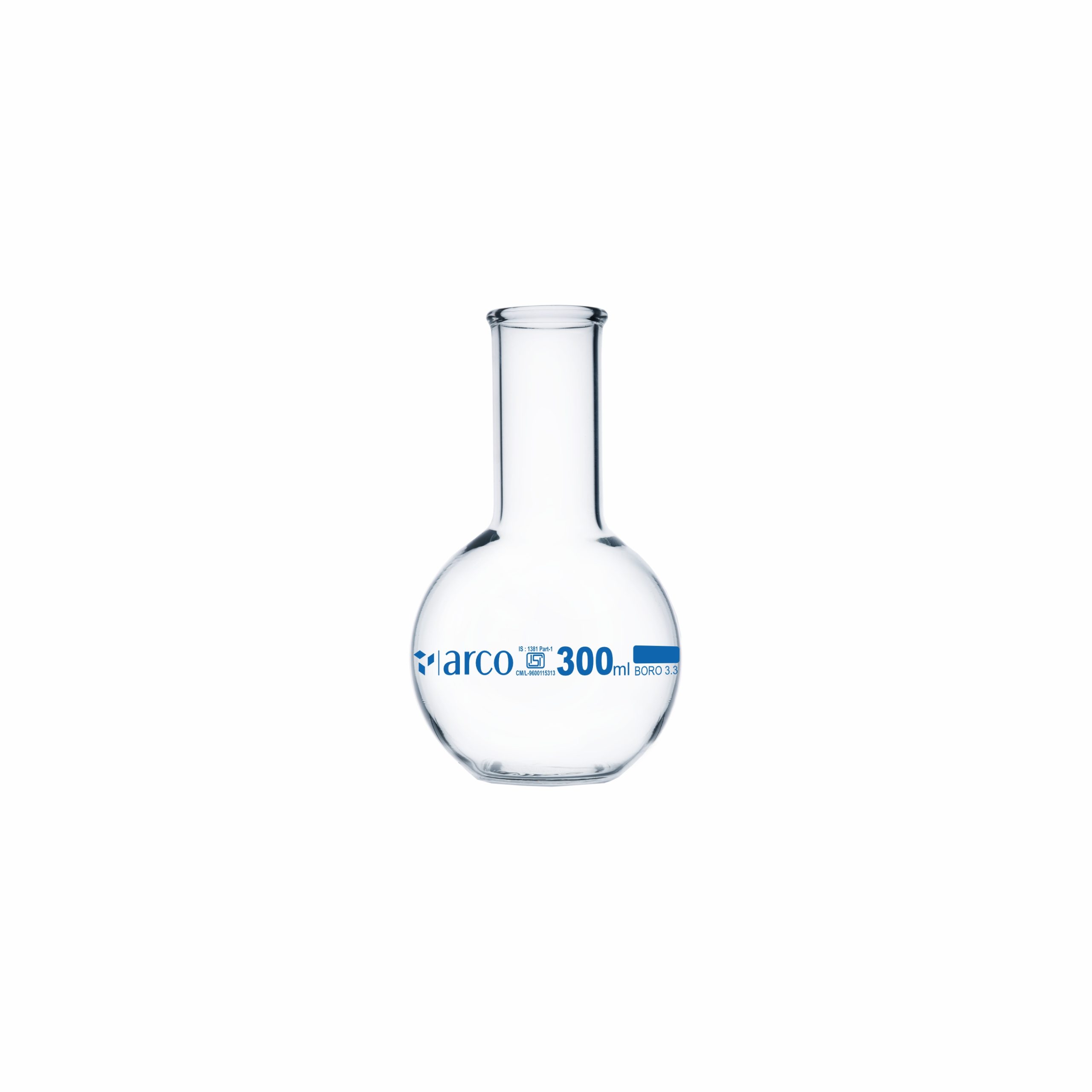 FLASKS BOILING FLAT BOTTOM, NARROW NECK 300*ml