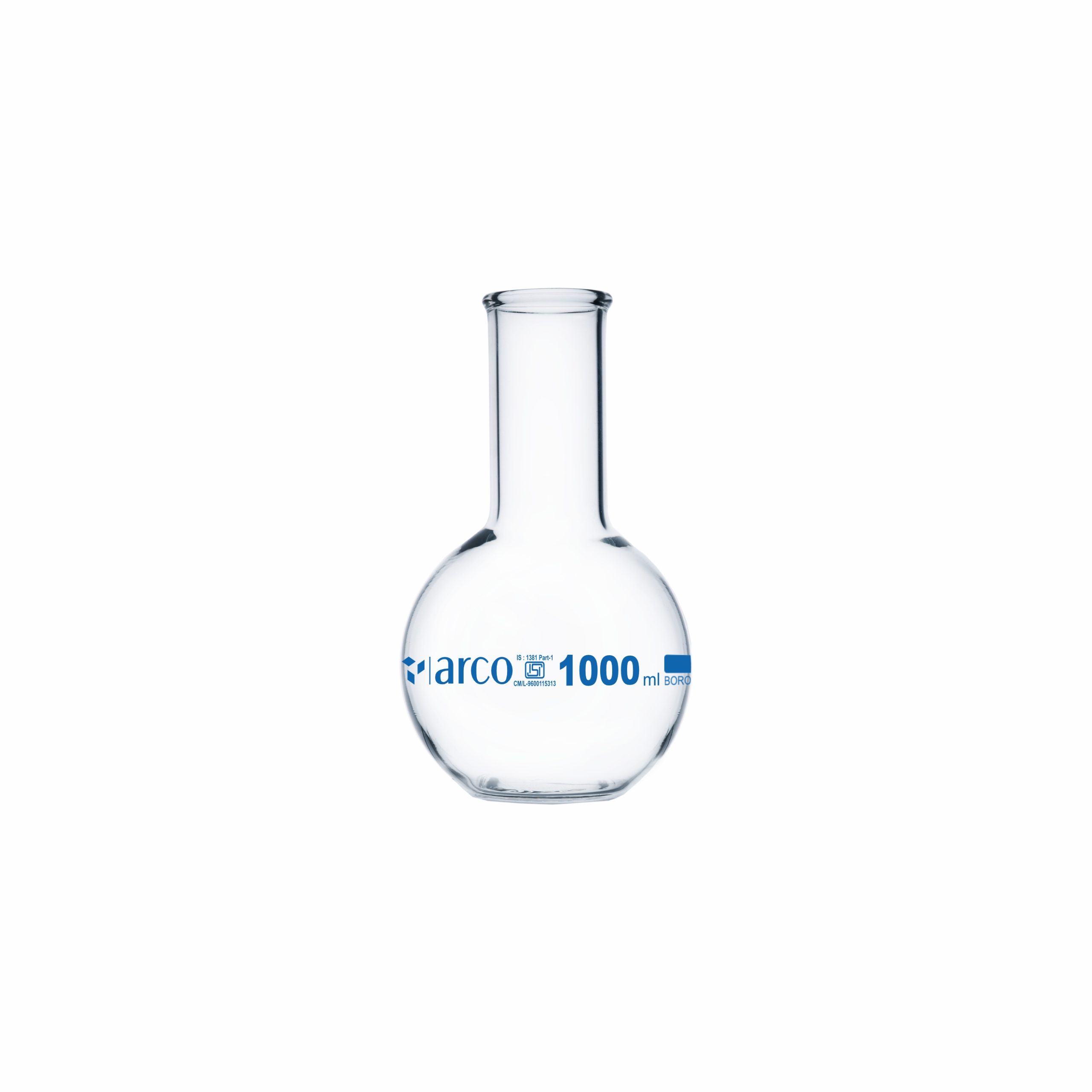 FLASKS BOILING FLAT BOTTOM, NARROW NECK 1000ml