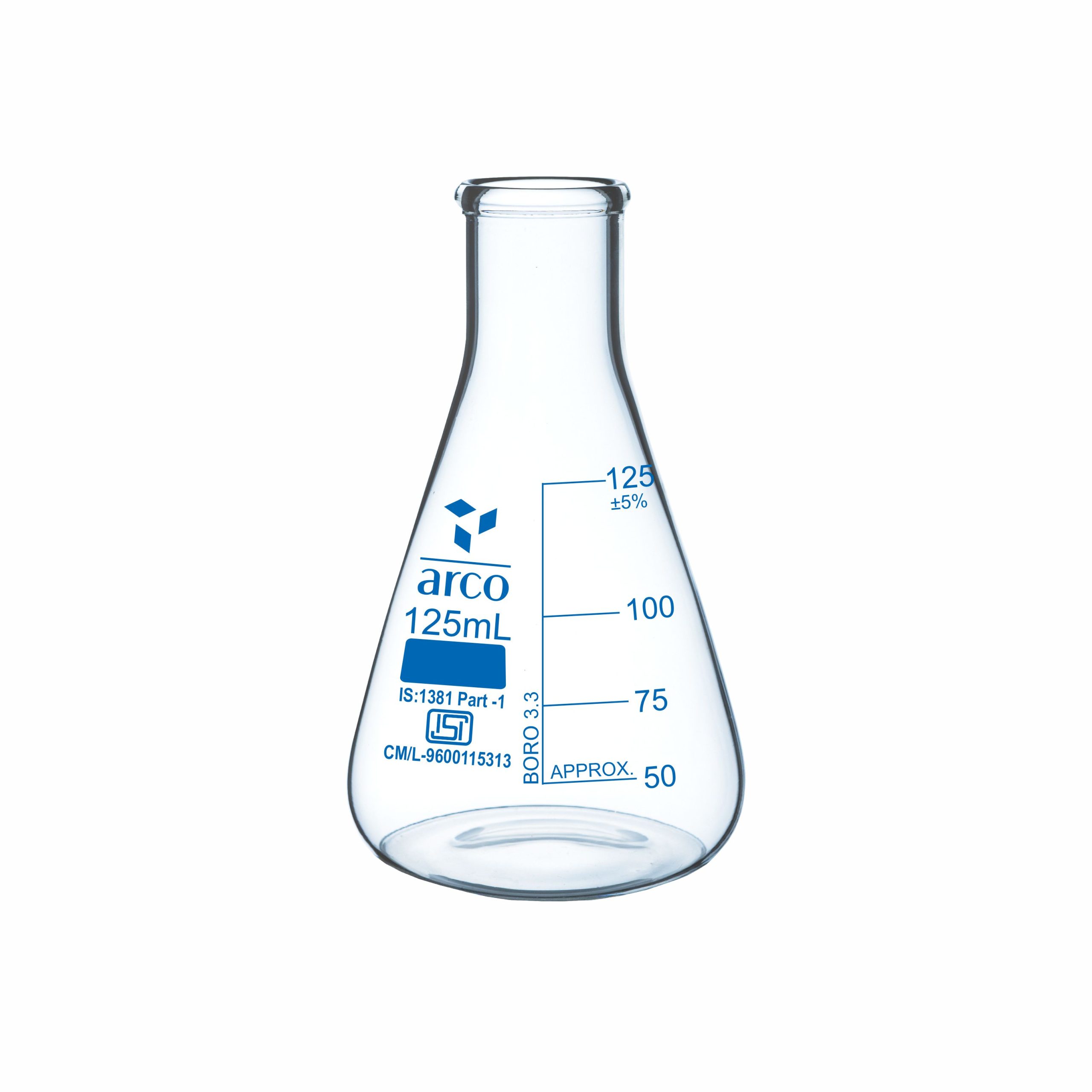 FLASKS ERLENMEYER, (CONICAL) NARROW NECK 125ml