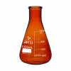 FLASKS, ERLENMEYER, (CONICAL) NARROW NECK WITH RIM, AMBER 1000ml
