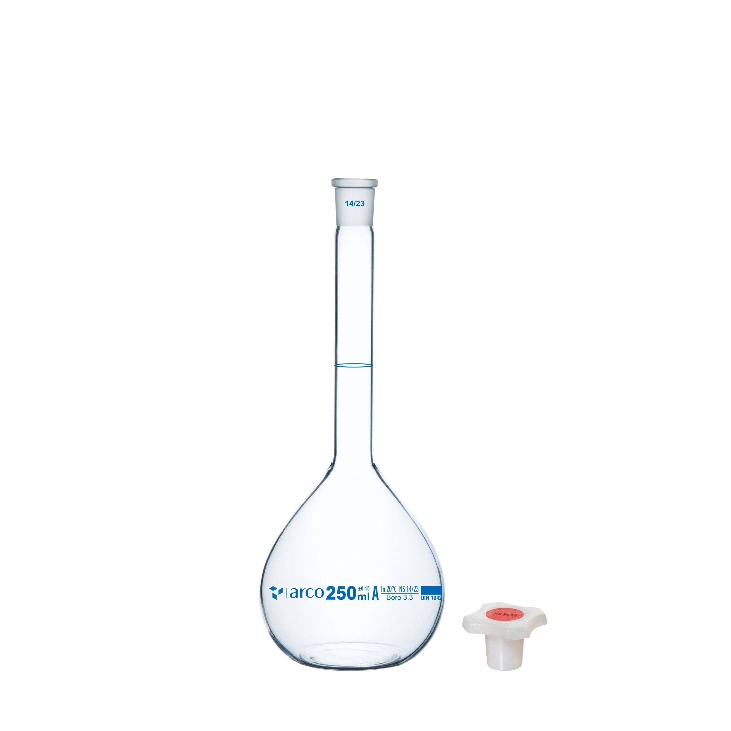 FLASK, VOLUMETRIC, Class'A' Narrow Mouth, Clear with Individual Calibration Certificate 200mL