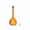 "FLASK, VOLUMETRIC, CLASS 'A’ Narrow Mouth, Amber with Individual Calibration Certificate" 250ML