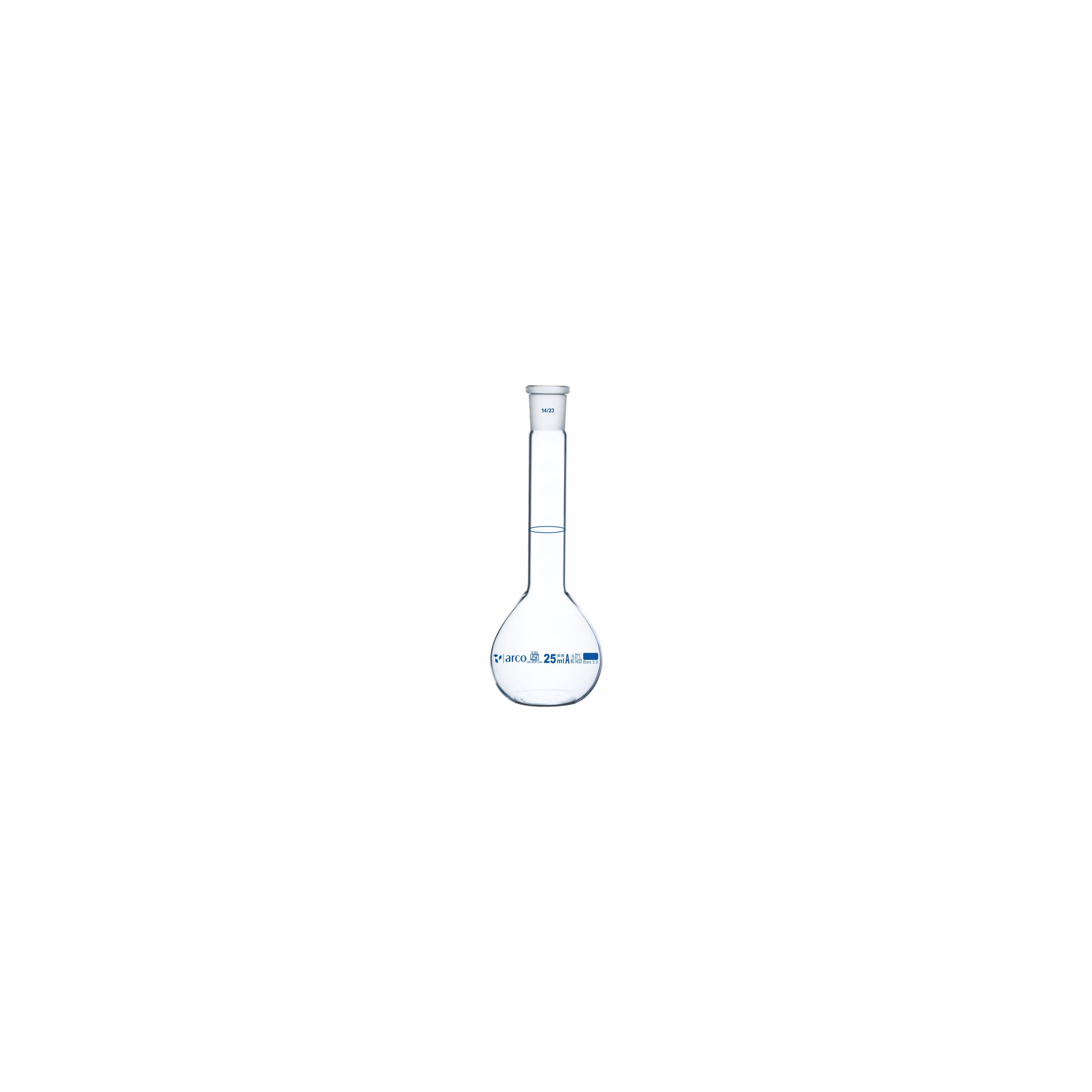 "FLASK, VOLUMETRIC, CLASS 'A’ Class A Wide Mouth, Clear with individual calibration certificate" 25ml