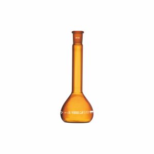 FLASK, VOLUMETRIC, CLASS 'A’, USP Wide Mouth, Amber with Individual Calibration CertificateNeck Size as per ISO, 1000mL