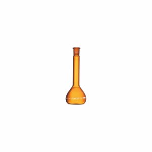 "FLASK, VOLUMETRIC, CLASS 'A’, USP Wide Mouth, Amber with Individual Calibration Certificate Neck Size as per ISO" 50ml