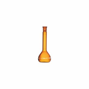 FLASK, VOLUMETRIC, CLASS 'A’, USP Wide Mouth, Amber with Individual Calibration Certificate Neck Size as per ISO, 100ml